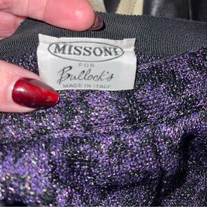 Missoni for Bullock's Metallic Purple Knit Top and Skirt Set